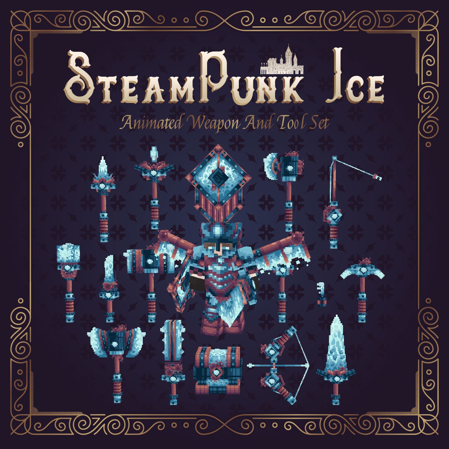 Steampunk Ice Animated Weapon Set preview image