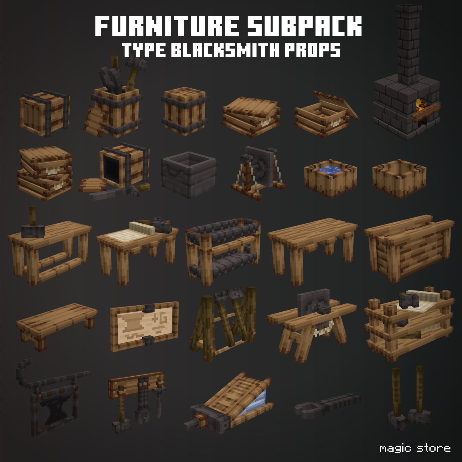 Medieval Furnitures Subpack - Blacksmith preview image