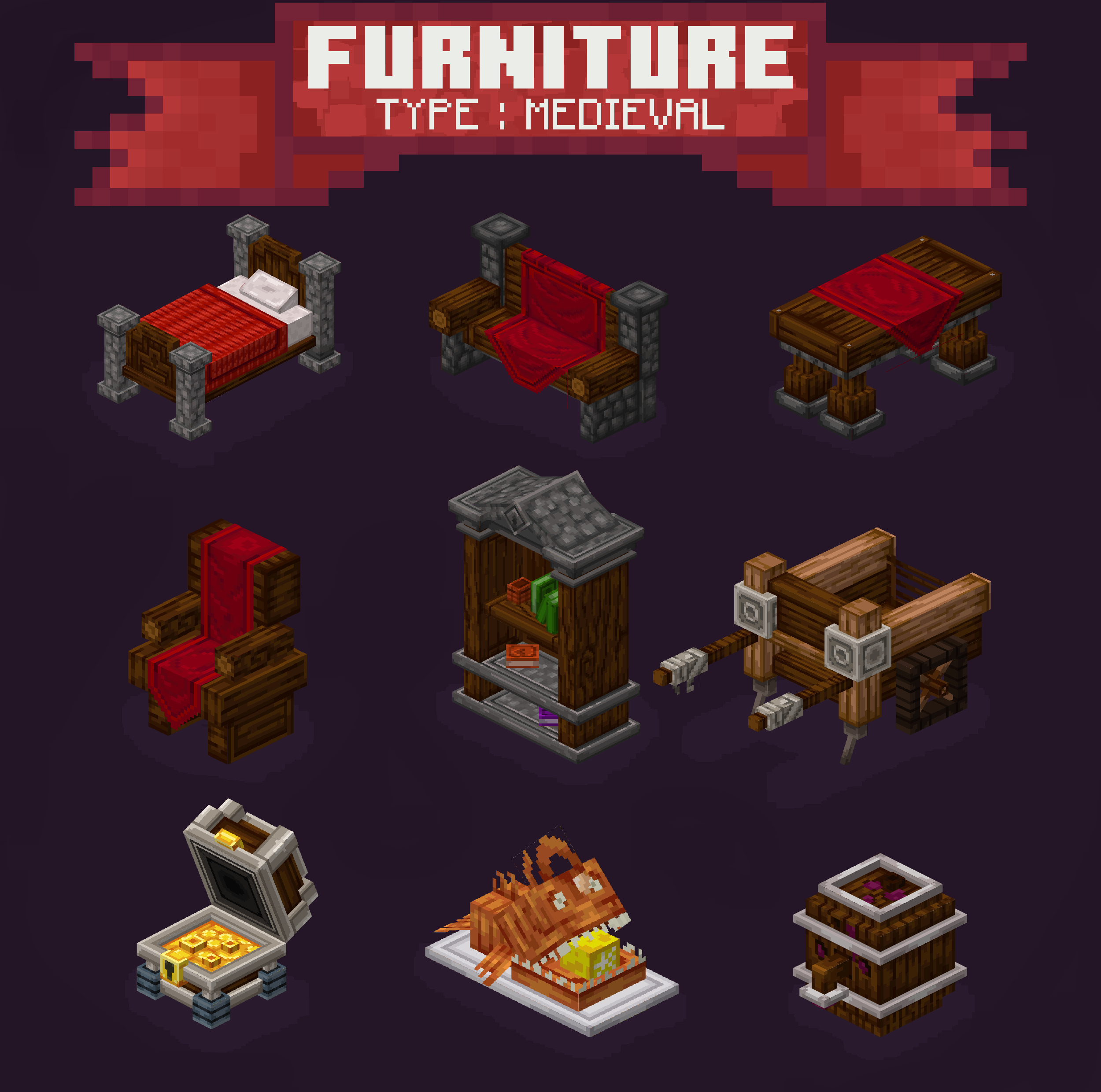 Medieval Furnitures Pack 01 preview image