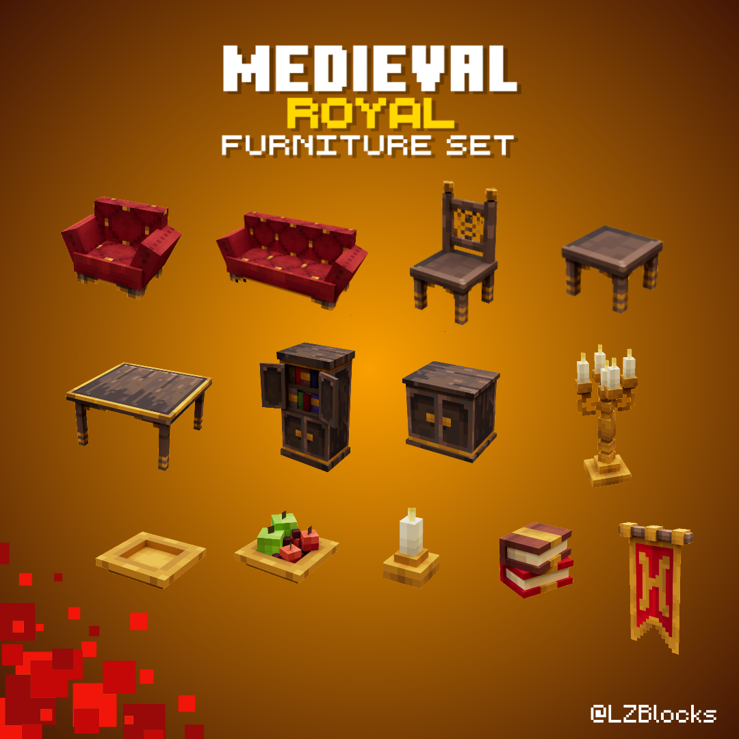 Medieval Royal Furniture Set preview image