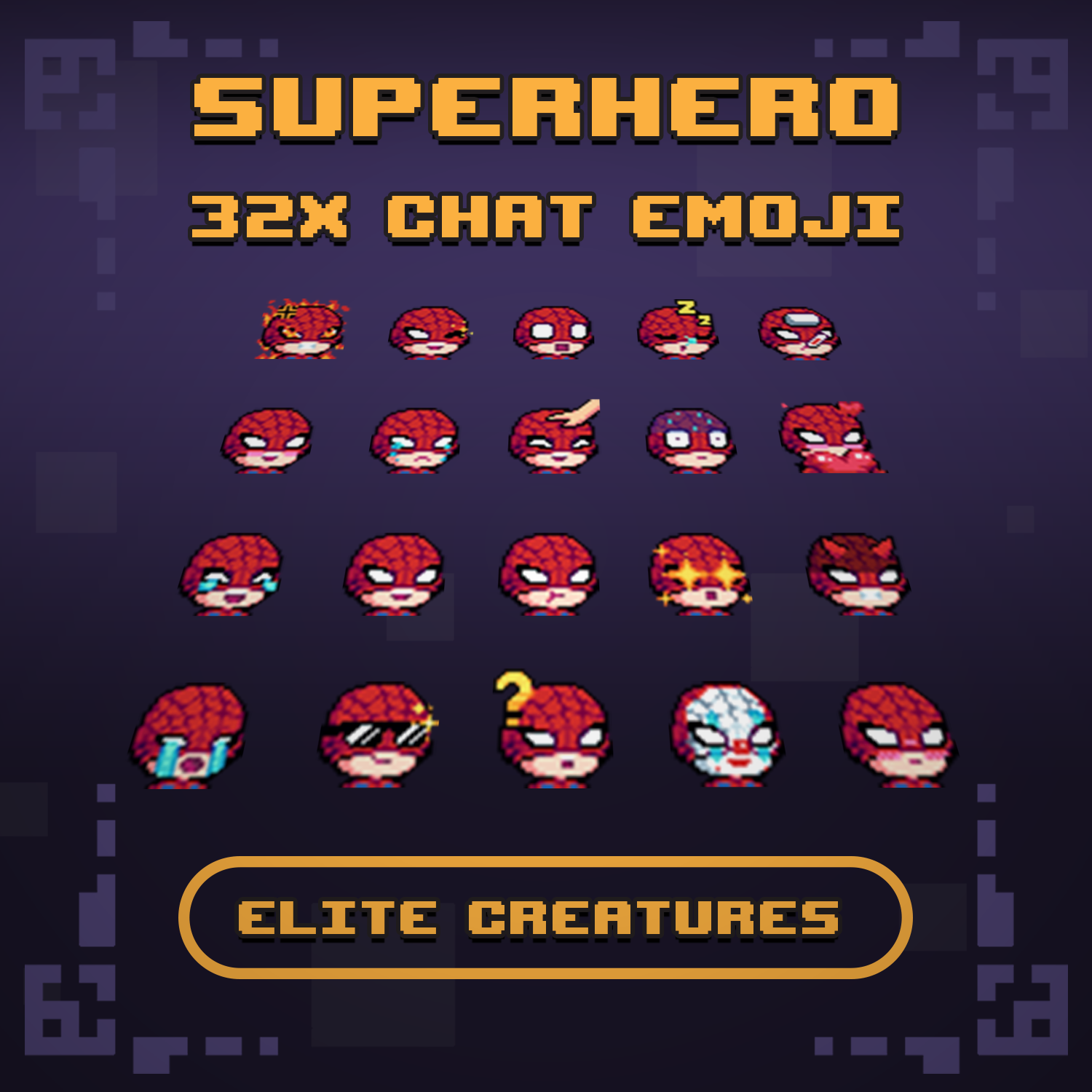 128x, 32x, 16x, Minecraft, Discord & Streamer Superhero Emojis Volume 1 preview image
