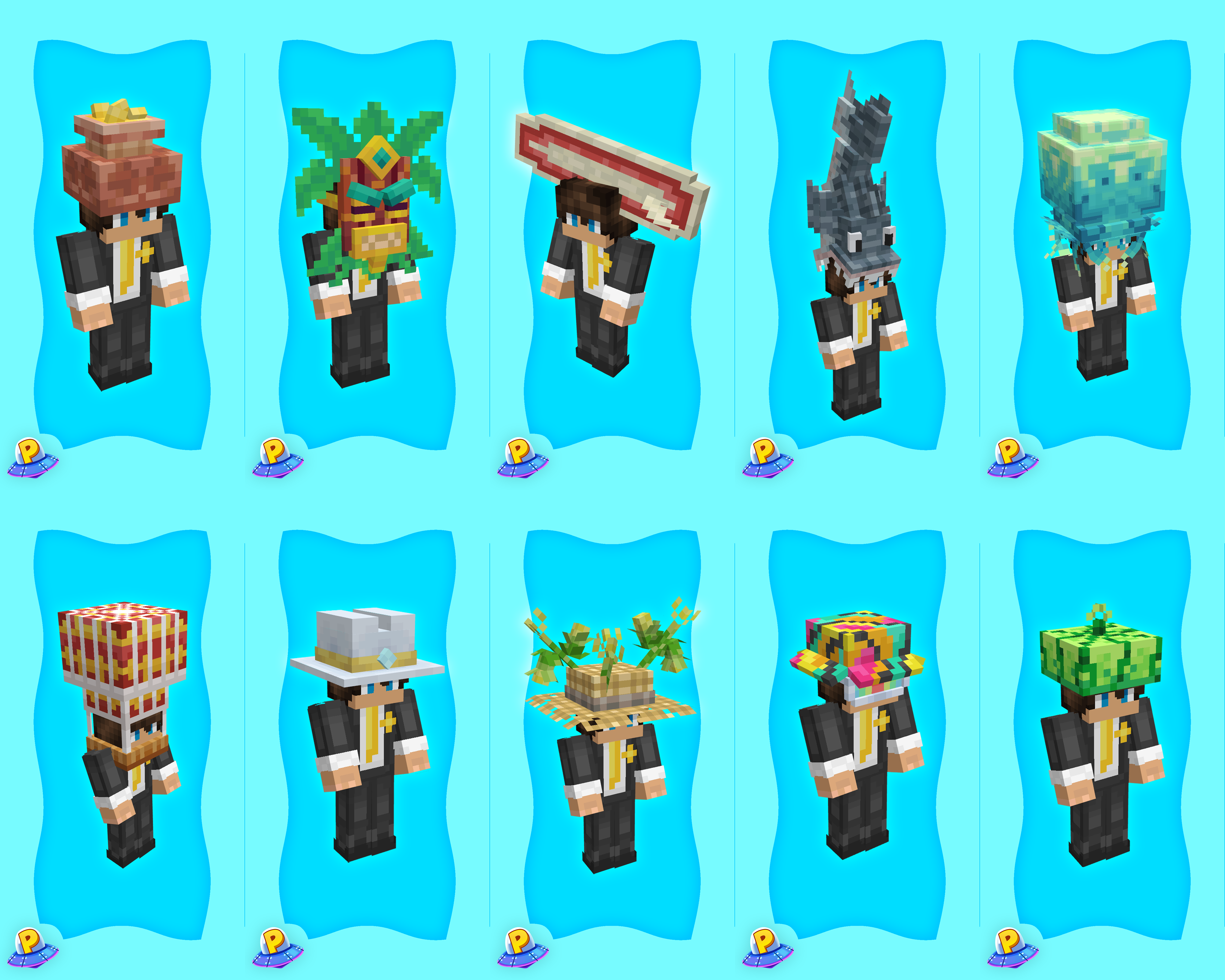 The display of 3d models for the Summer Hats product by iPlexity.