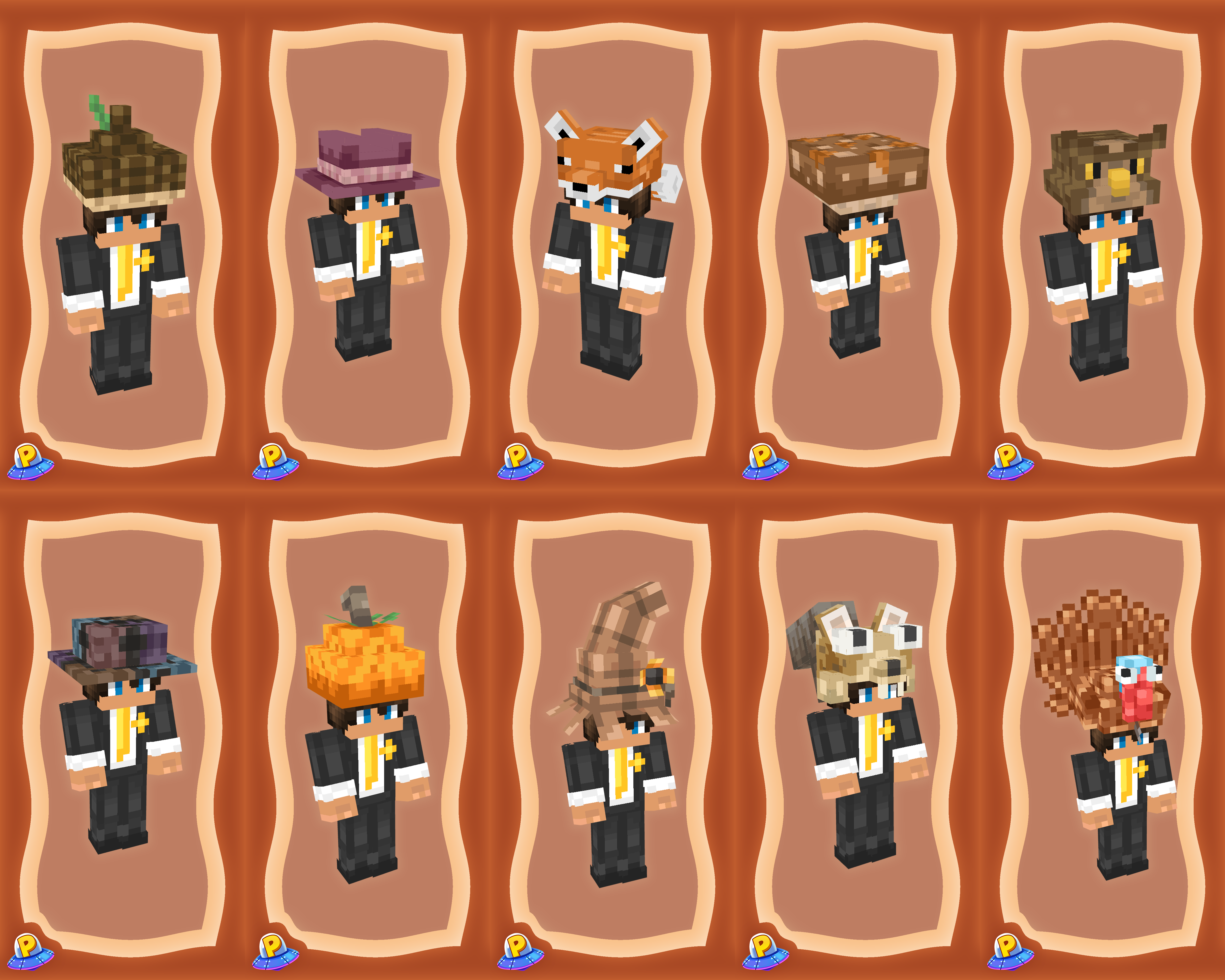 The display of 3d models for the Fall Hats product by iPlexity.