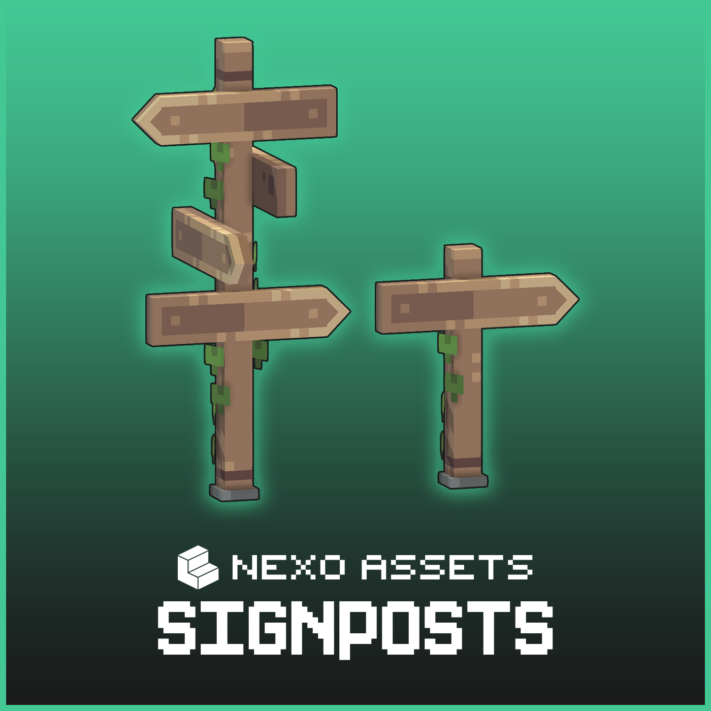 Wooden signpost furniture models for Minecraft: Java Edition.