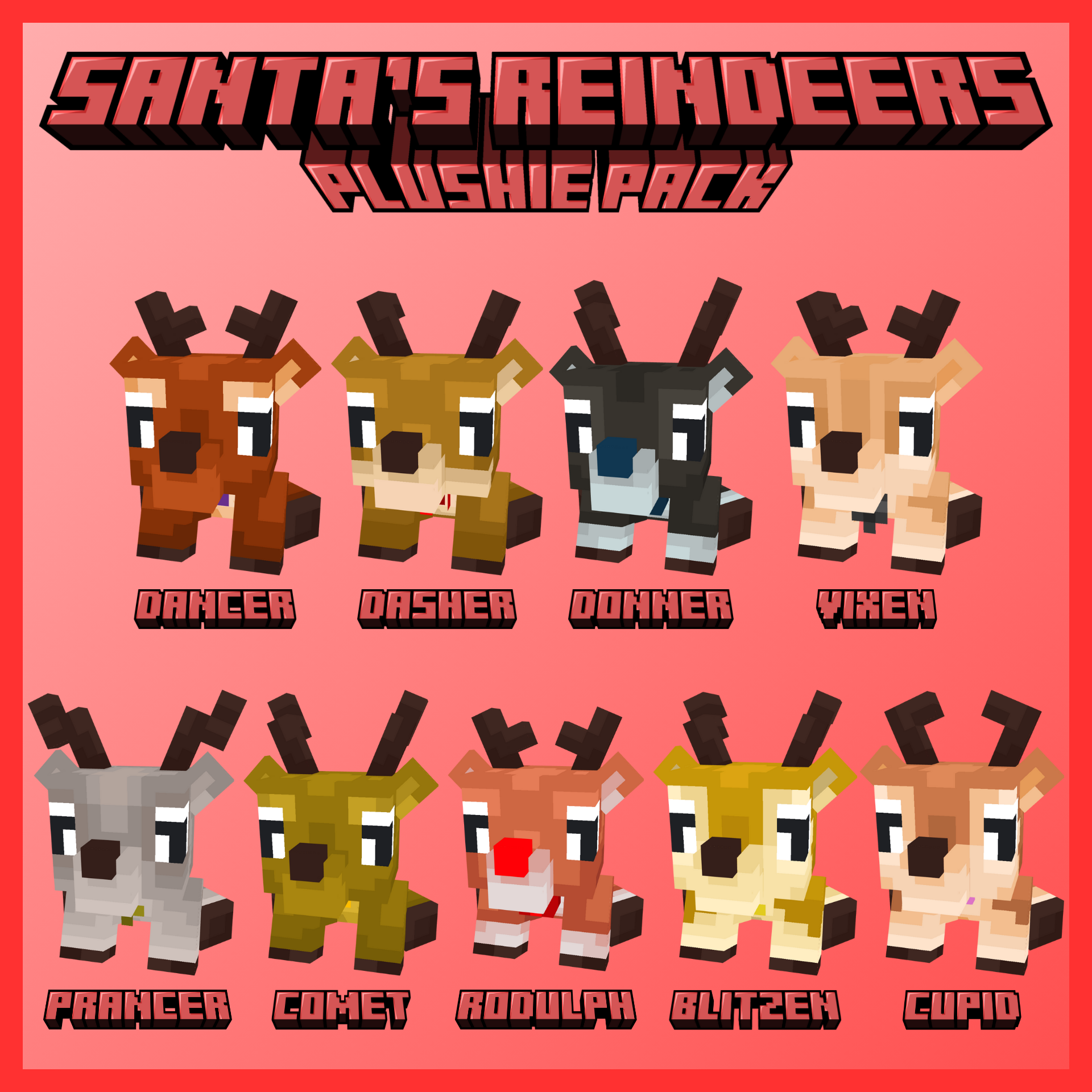 Sant's reindeers - plushie pack poster