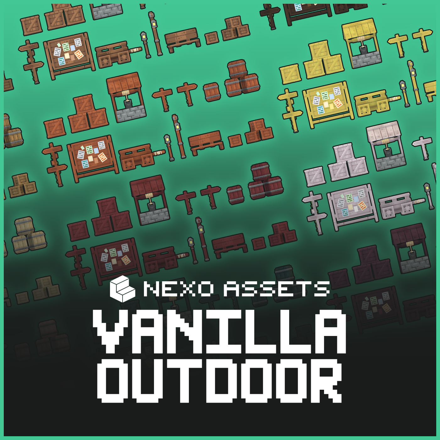 A huge pack of 180 vanilla wood furniture models for Minecraft: Java Edition.