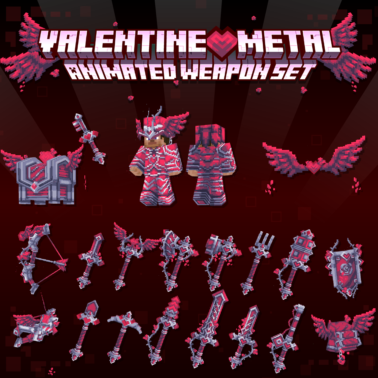 Valentine Heart Metal Animated Weapon Set preview image