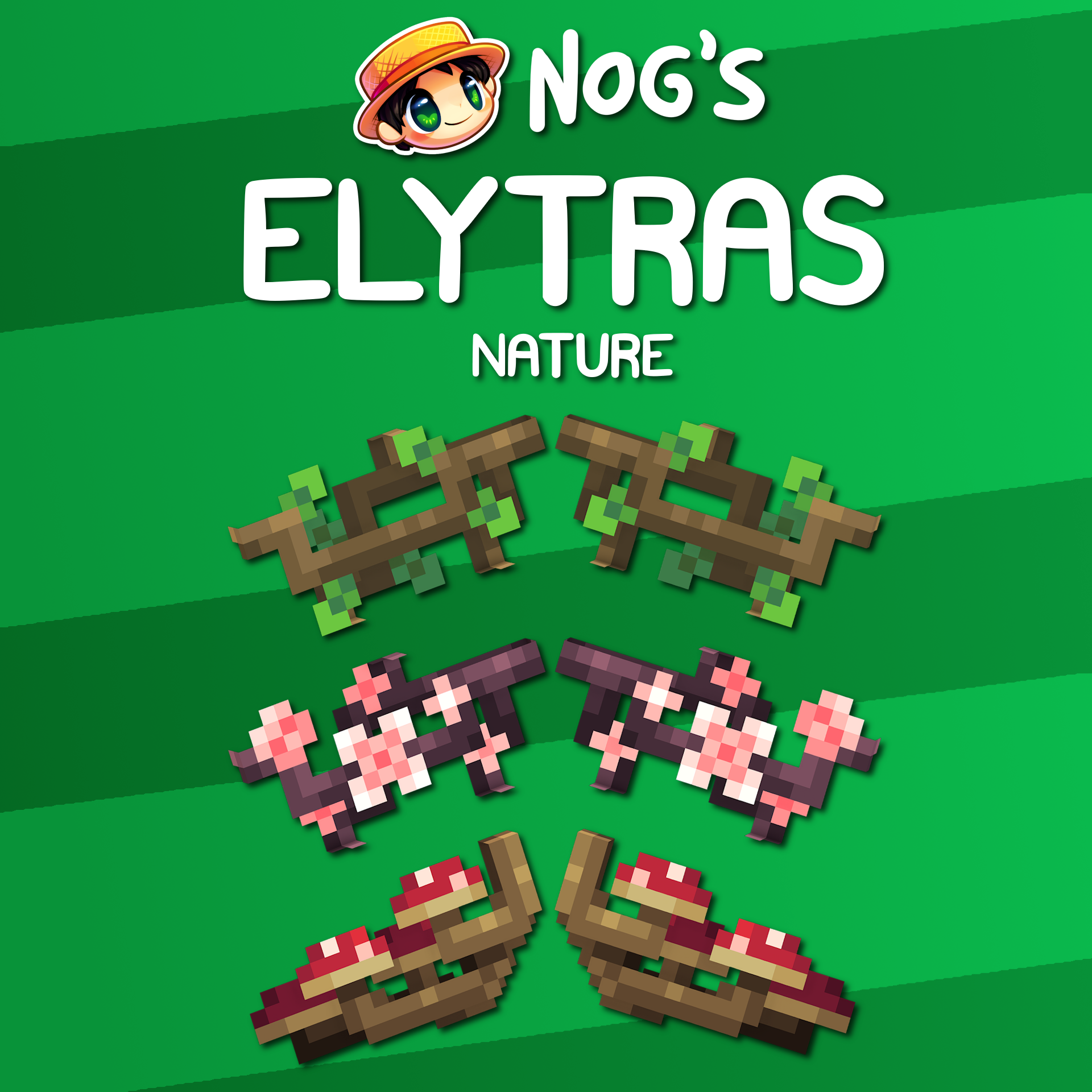 A pack of nature themed custom elytras for Minecraft: Java Edtion.