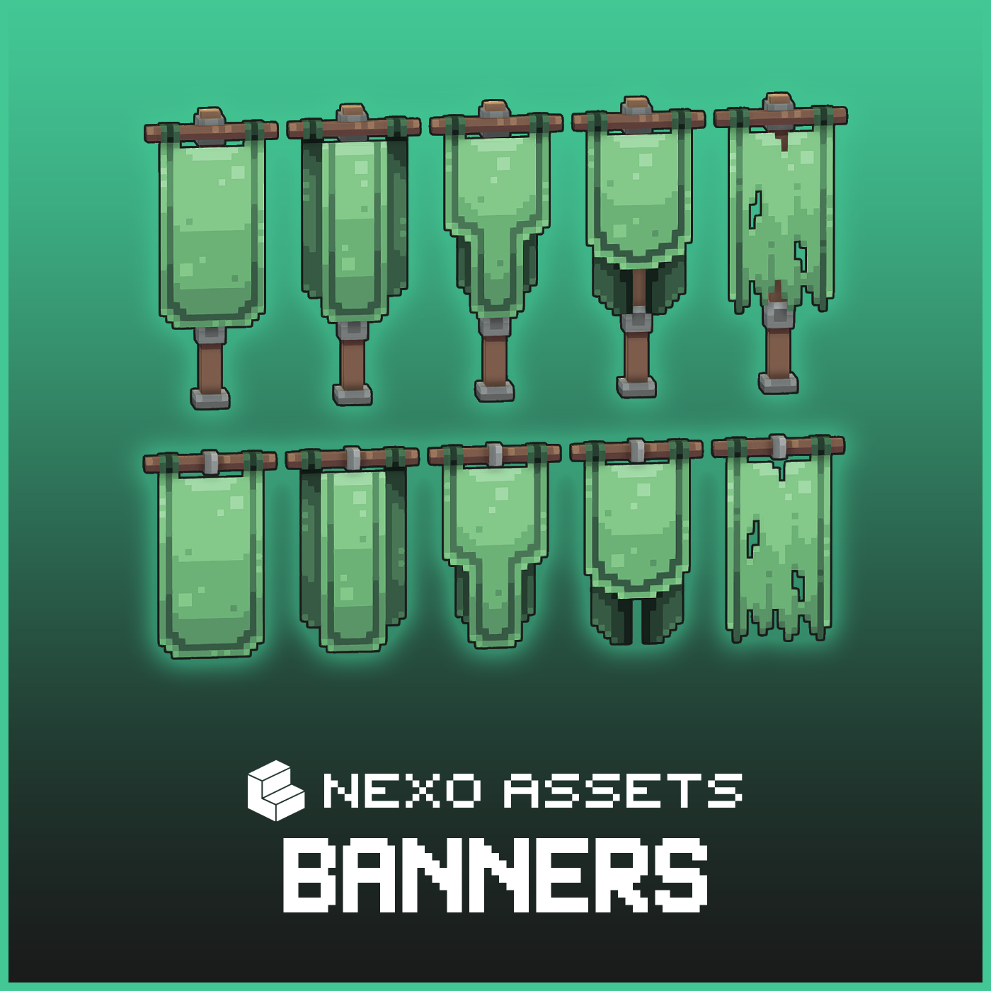 Banners in different styles for Minecraft: Java Edition.