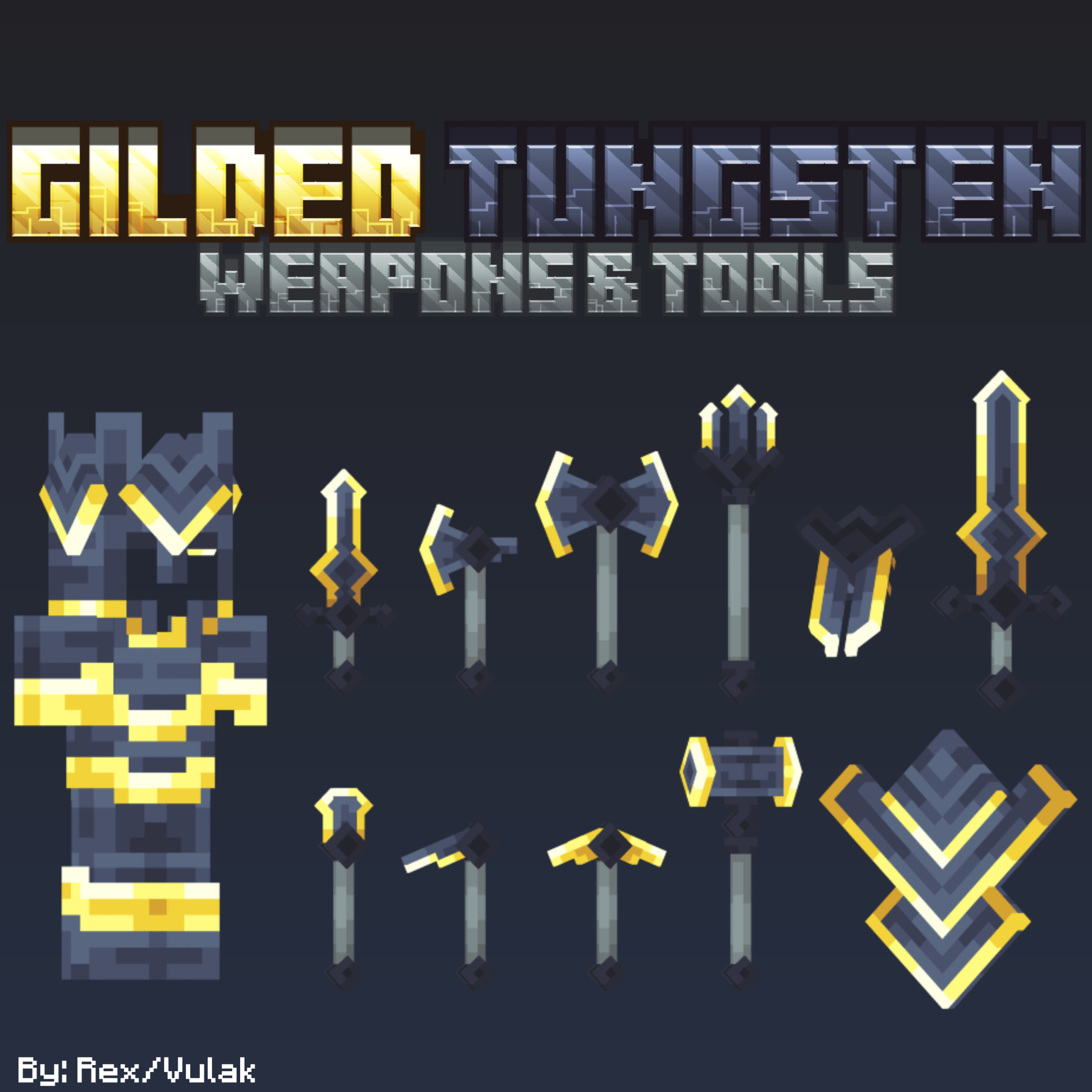 Gilded Tungsten armor & weapons preview image