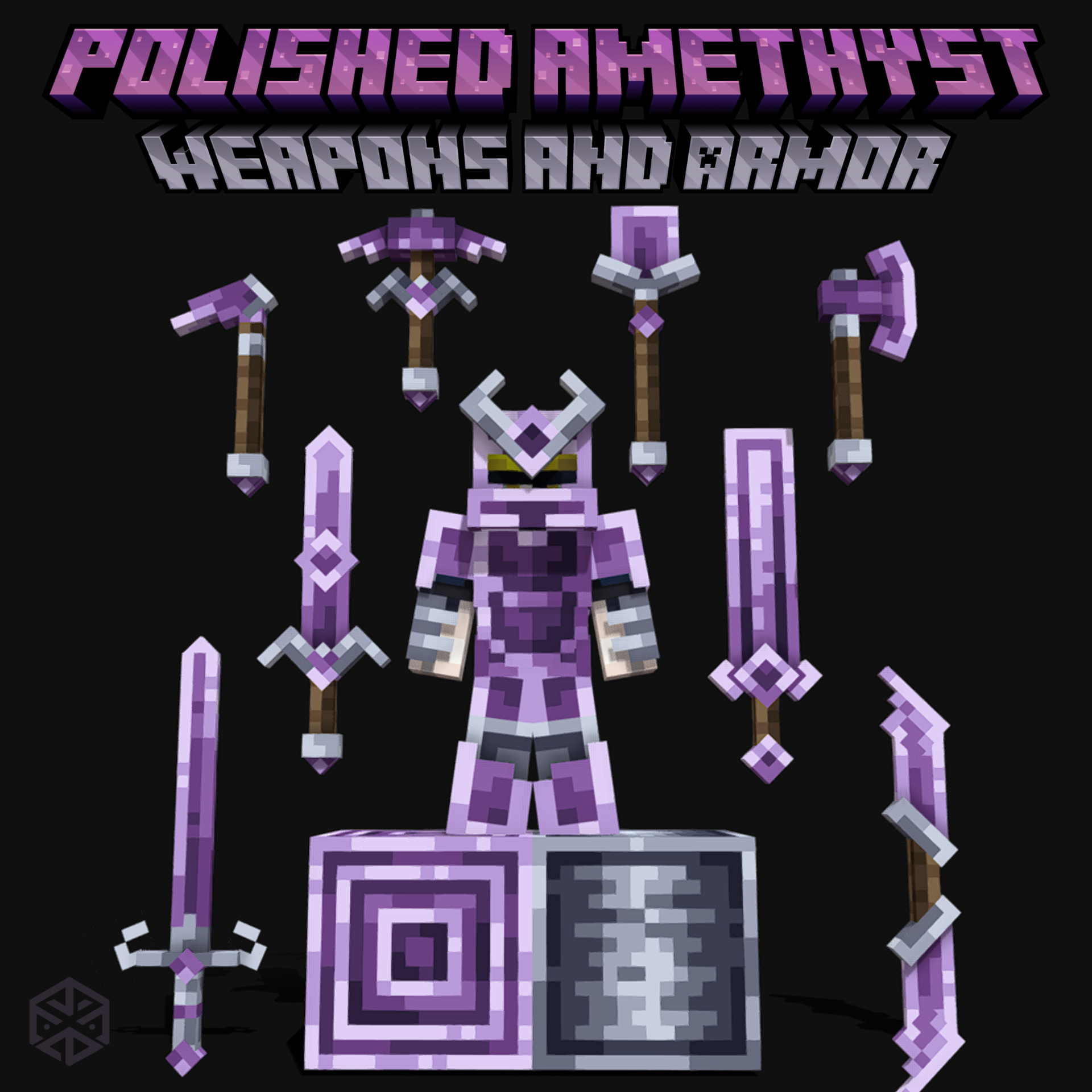 Polished Amethyst armor & weapons preview image