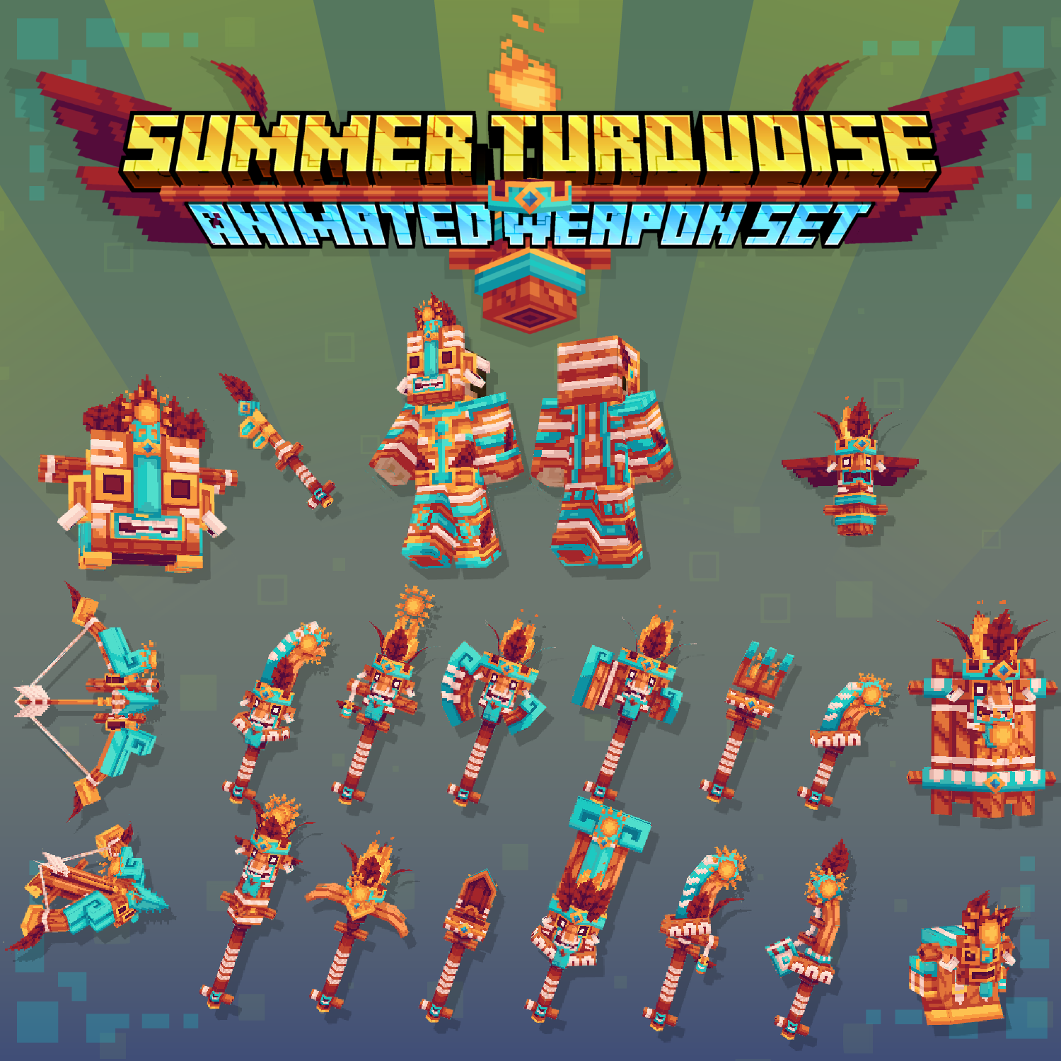 Summer Turquoise Animated Weapon Set preview image