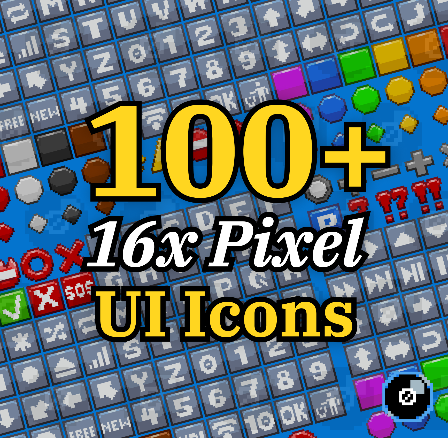 16x UI & Icon Essentials Pack - Alphanumeric, Nav, Status & More preview image