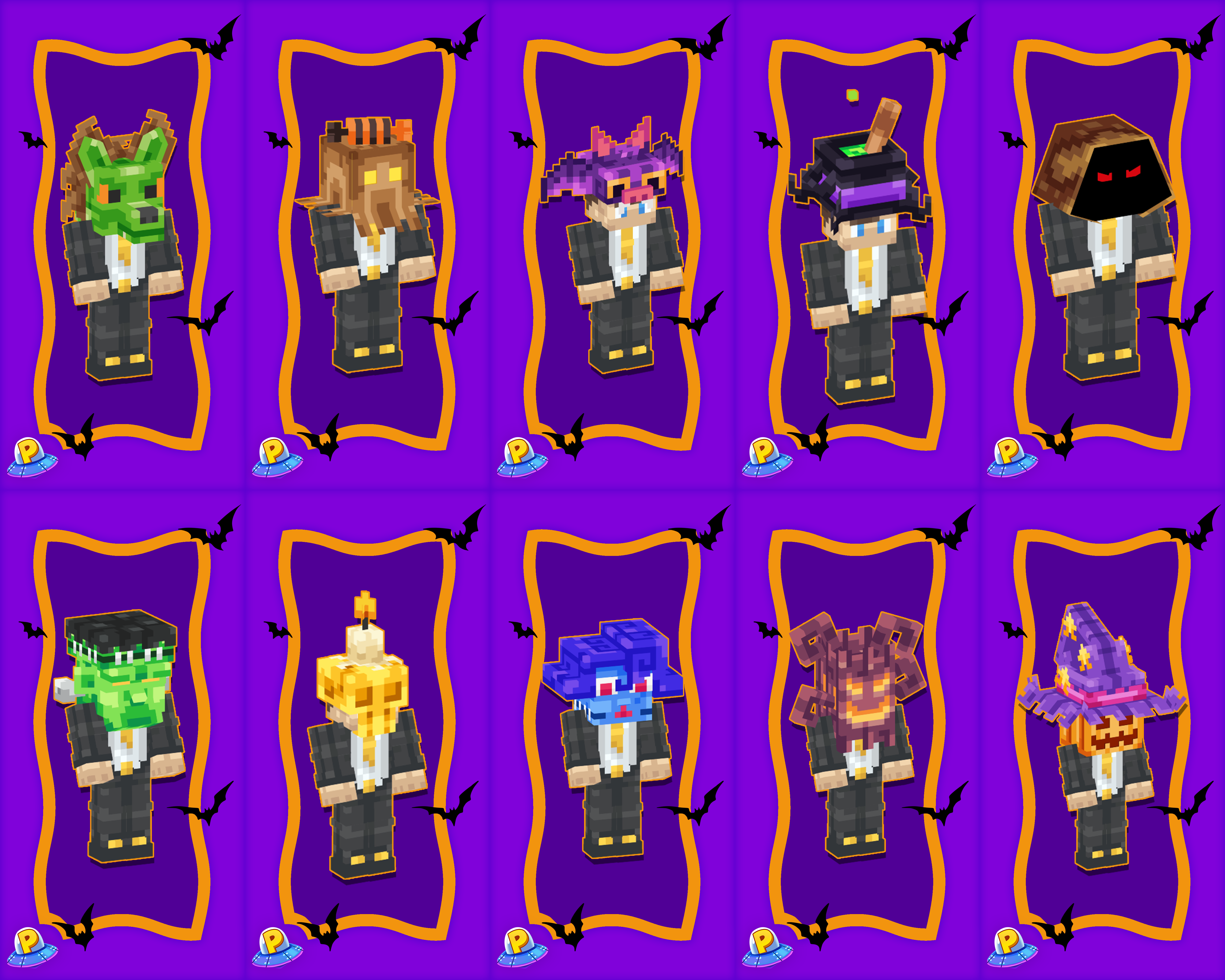 The display of 3d models for the Halloween Hats 2025 product by iPlexity.