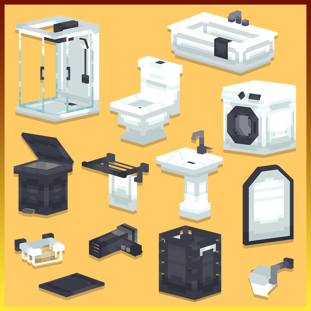 minecraft blockbench mcmodels bathroom furnitures