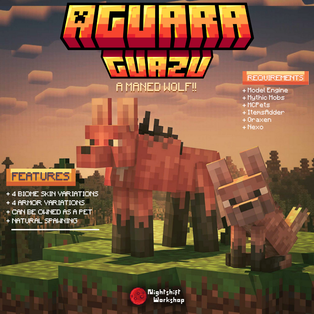 Maned Wolf (Aguara Guazu) – Wild Pet w/ Variants, Armor & Animations preview image