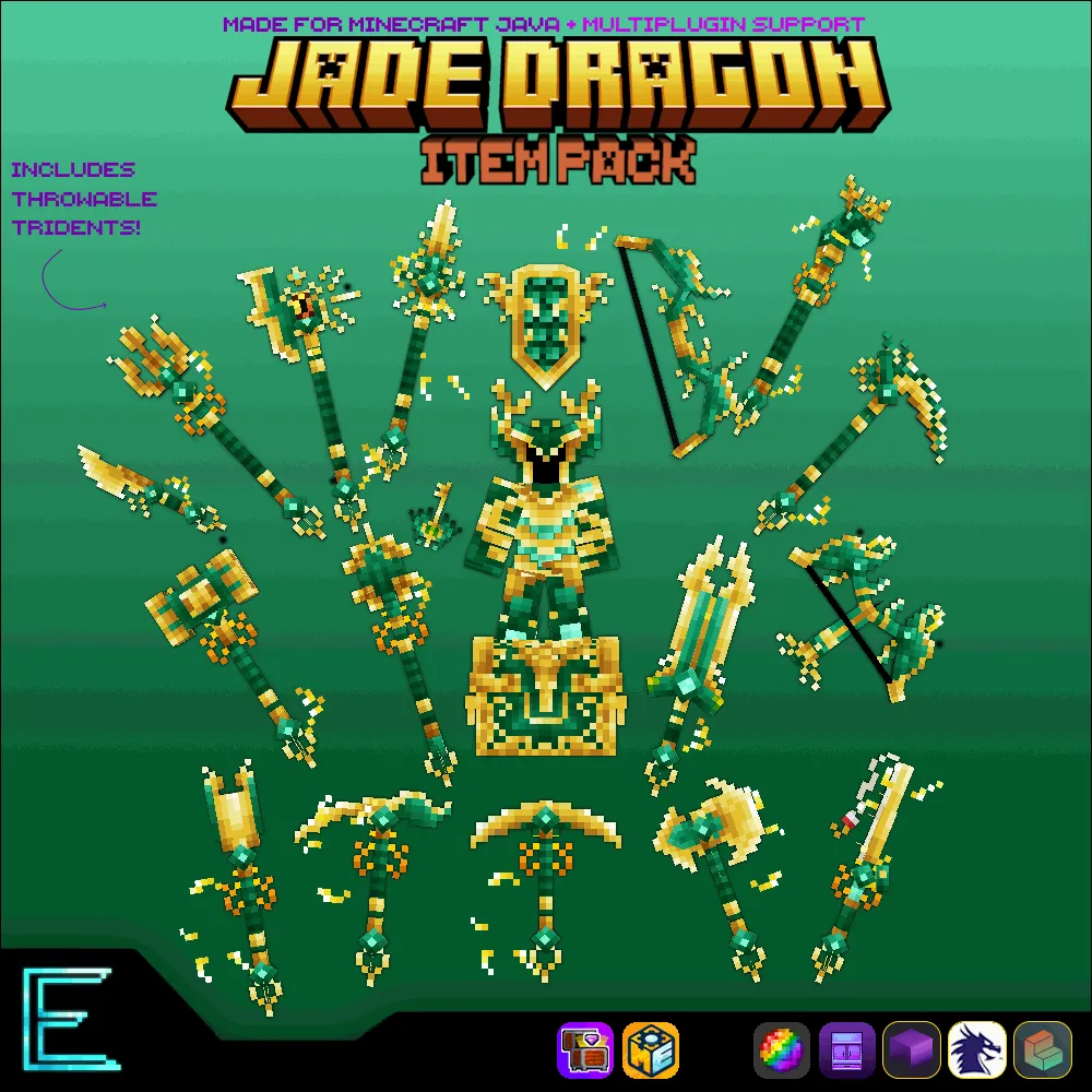 Jade storm Dragon item pack (16x) preview image