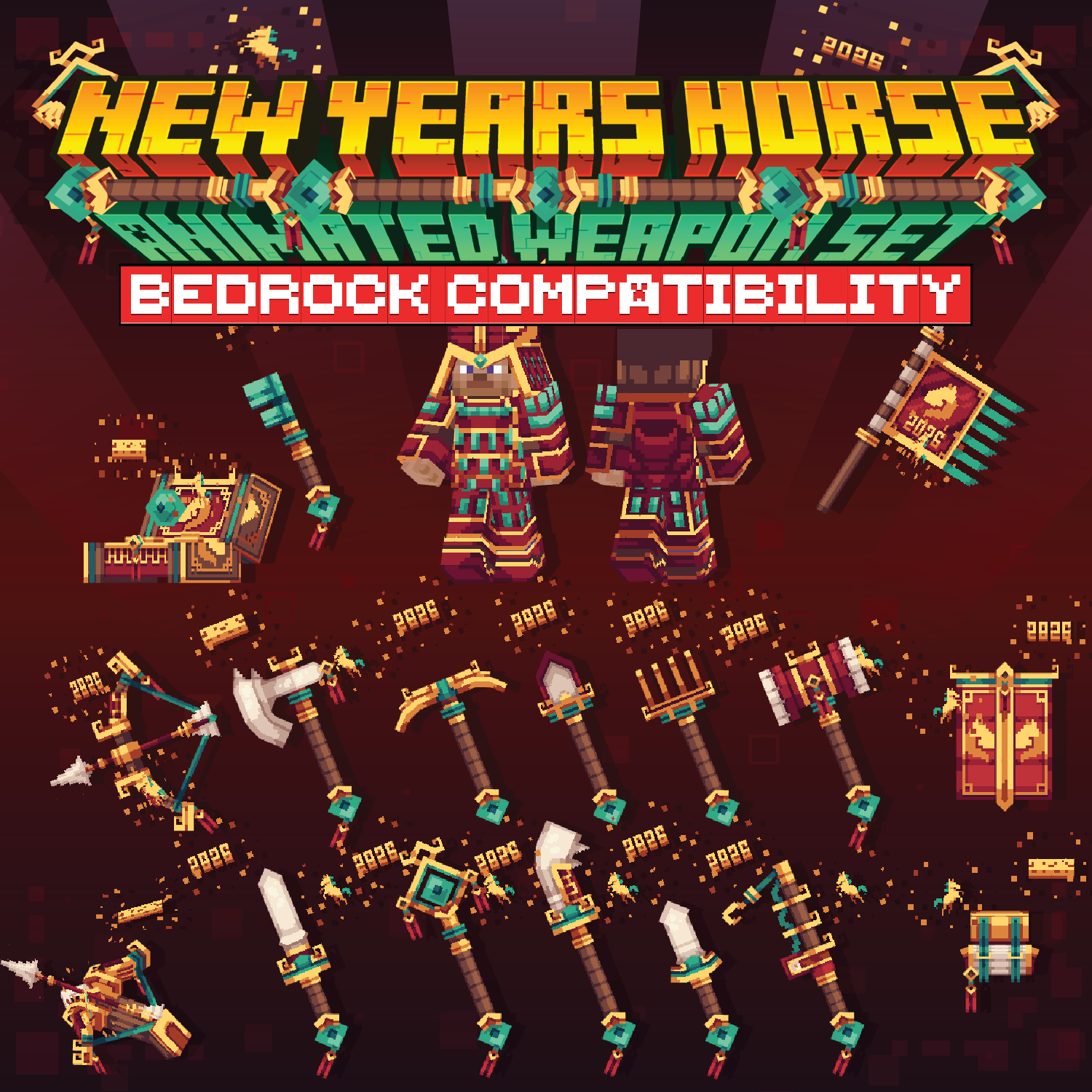 New Years Horse Animated Weapon Set [For GeyserMC] preview image