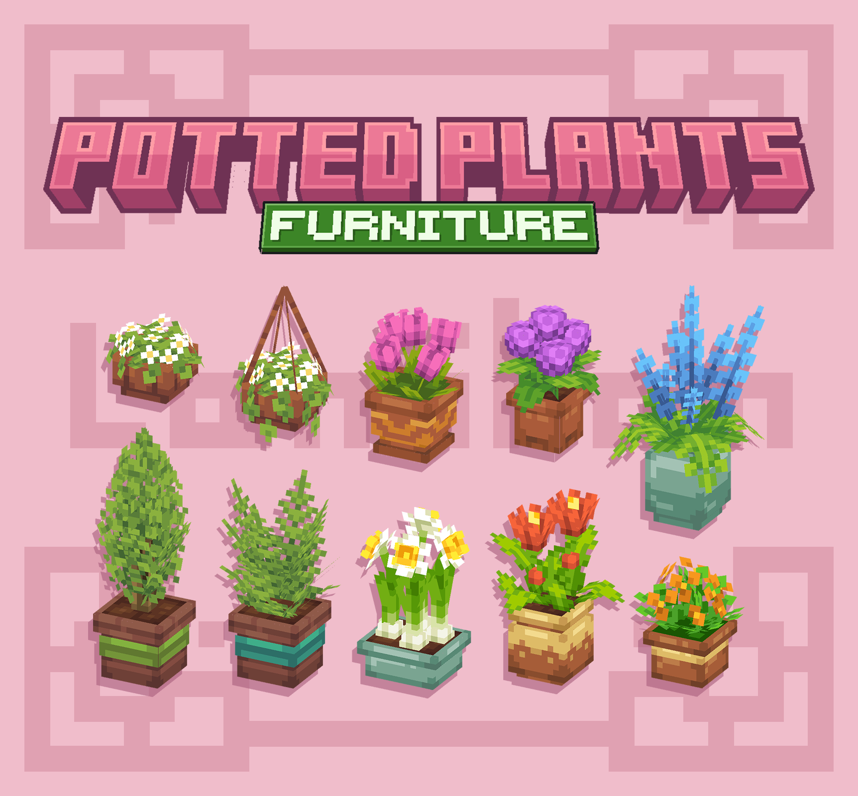 Potted Plants Mini Pack Vol.1【Dyeable】 preview image