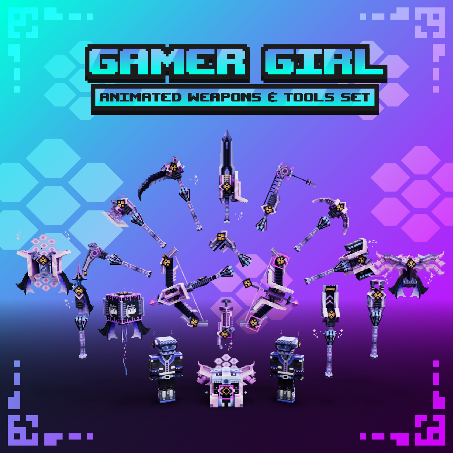Gamer Girl Animated Weapon Set preview image