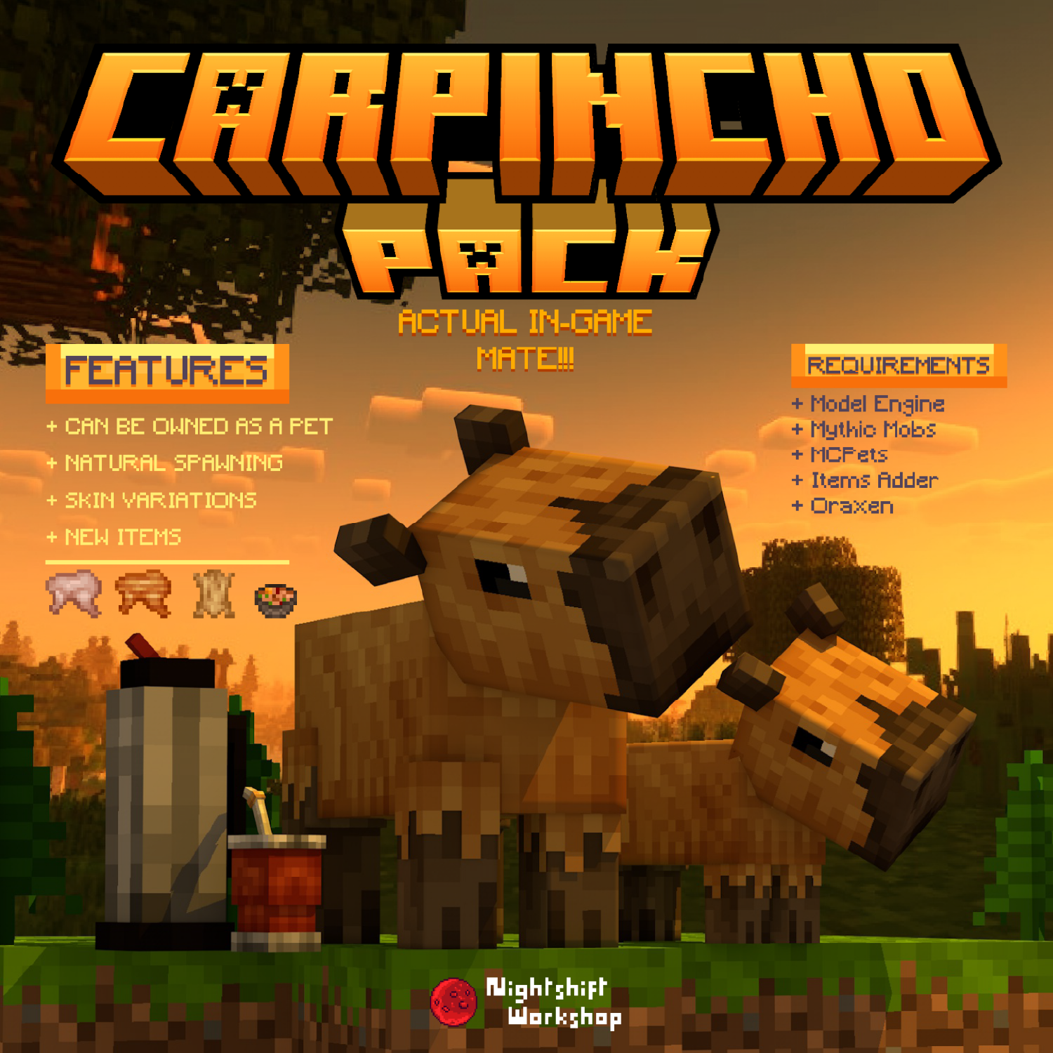 Capybara Pet Pack w/ Futbol t-shirts [Items, Cosmetics, Pets &amp; Food] preview image