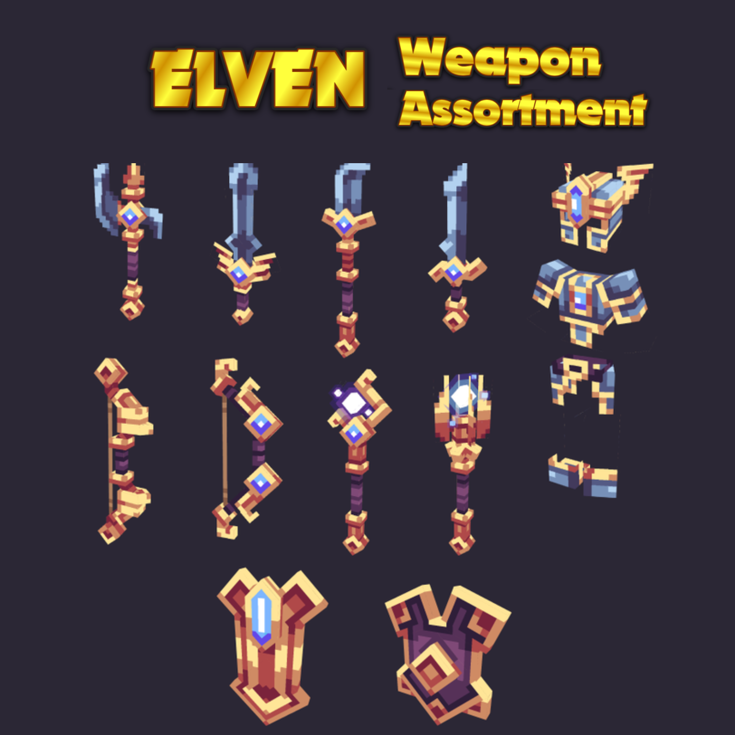 Elven Elf Animated Weapon Set preview image