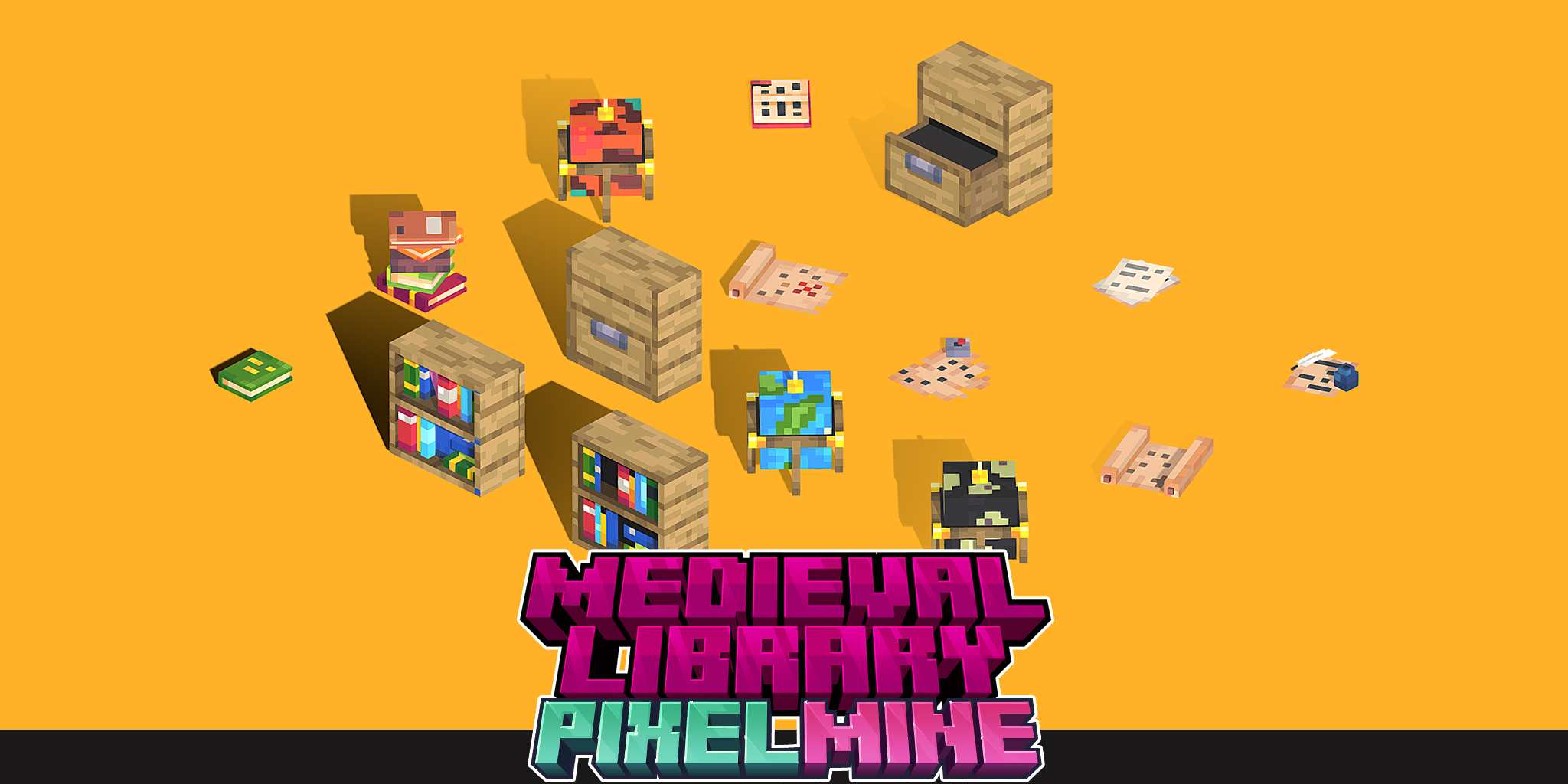 PixelMine | Medieval Library Models preview image
