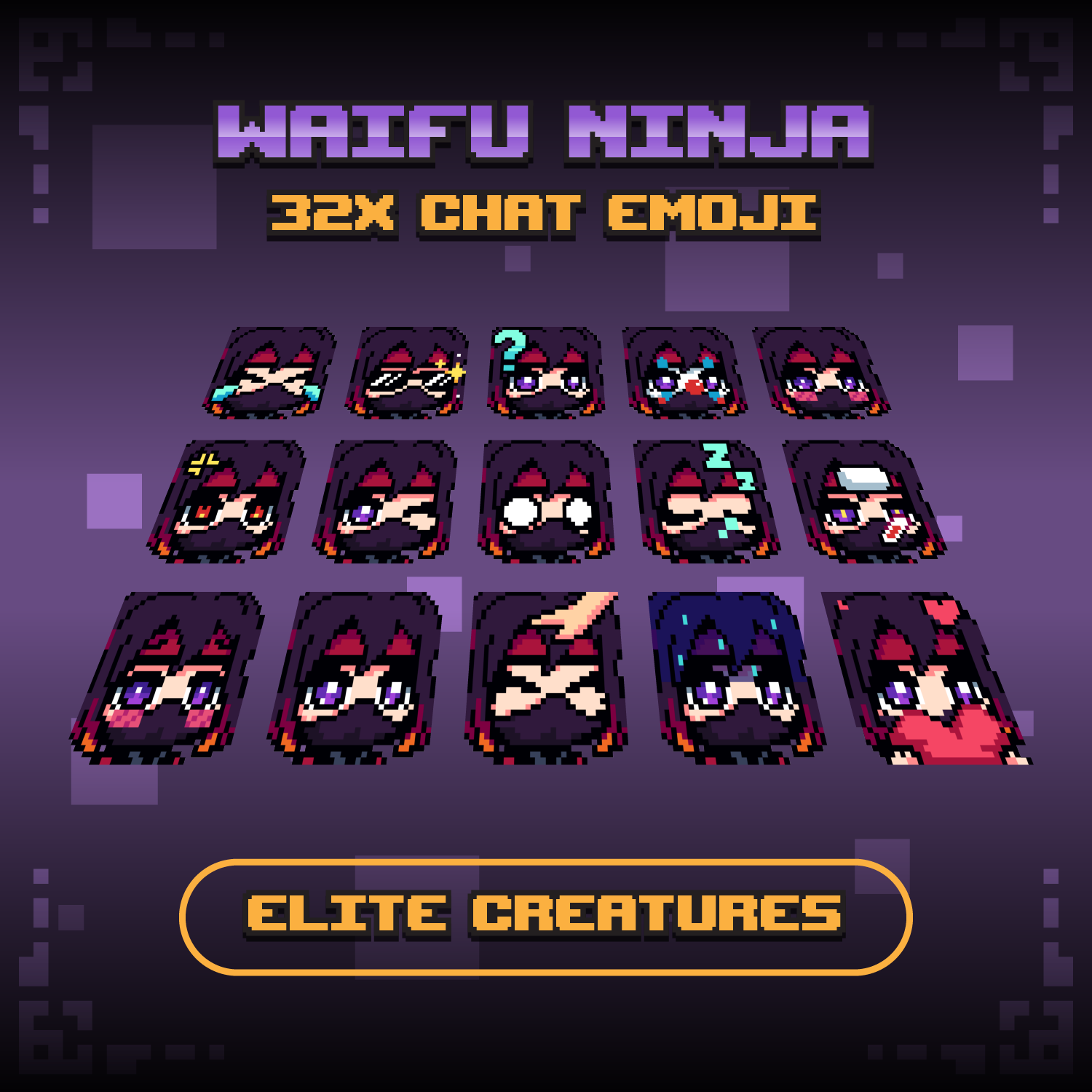 32x, 16x, Minecraft, Discord & Streamer Waifu Ninja Emojis preview image
