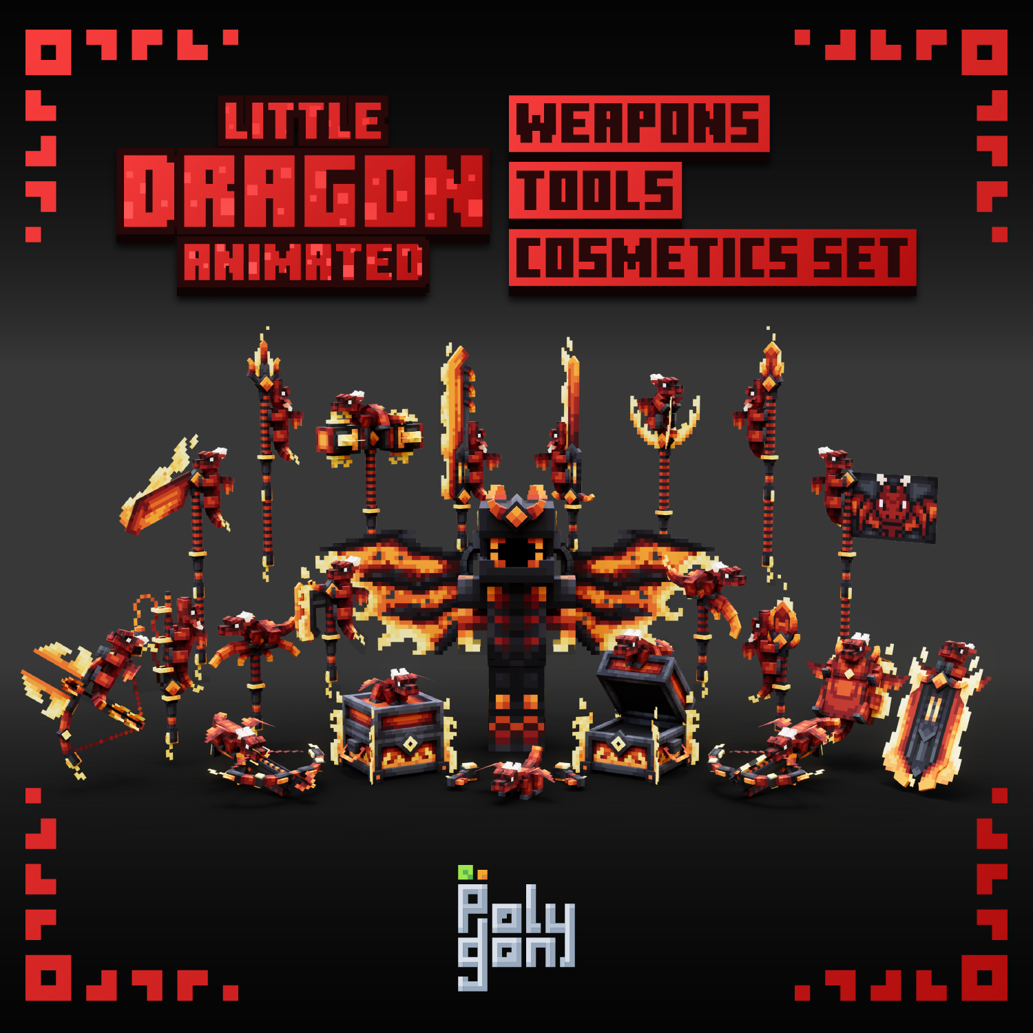 Little Dragon Animated Weapons & Tools Set preview image