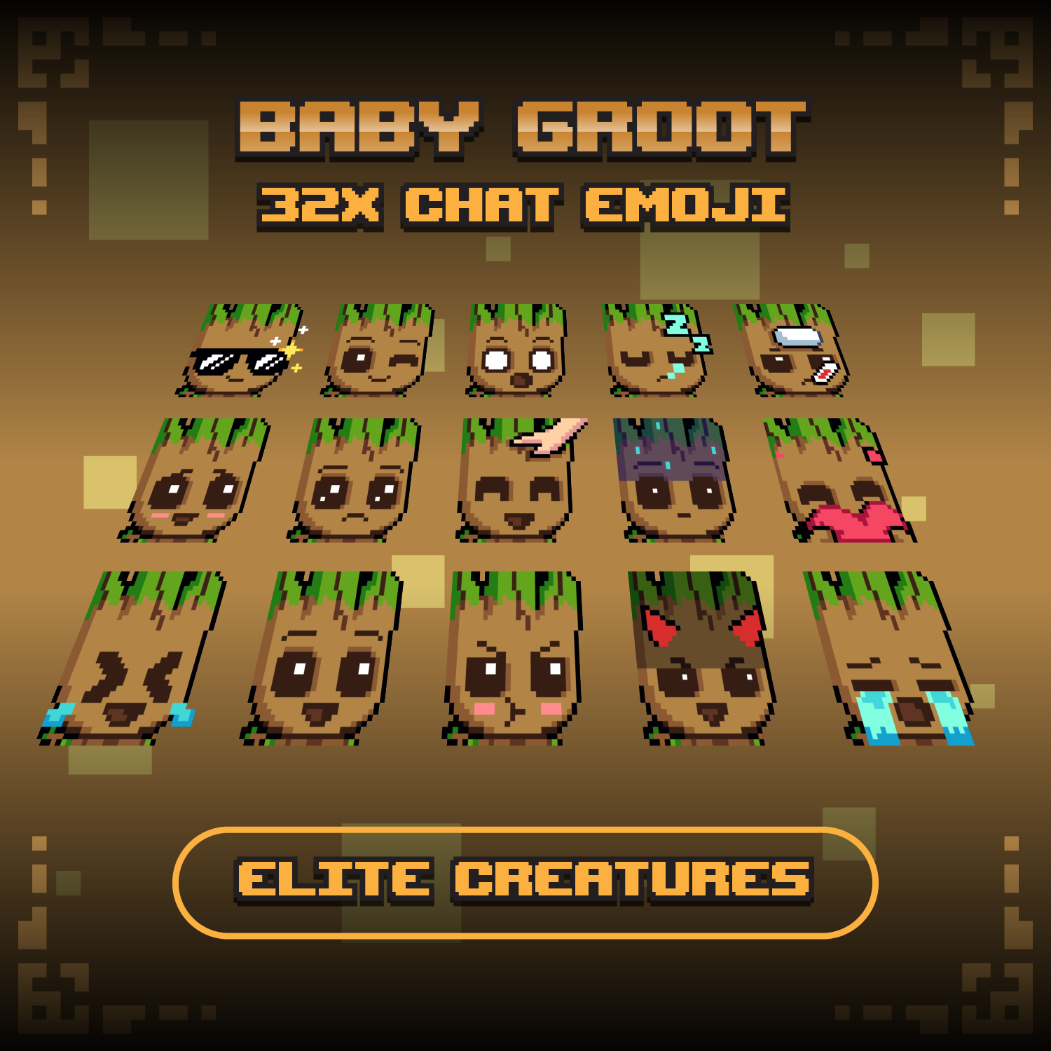 32x, 16x, Minecraft, Discord & Streamer Baby Groot Emojis preview image