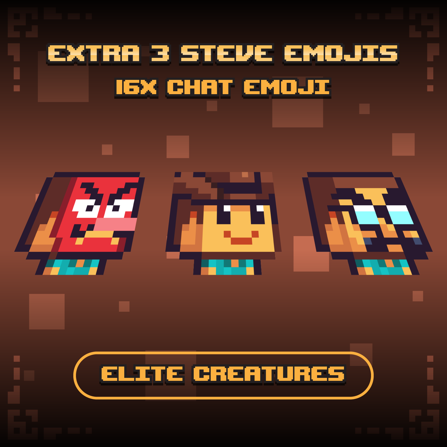 16x, Minecraft, Discord & Streamer Extra 3 Steve Emojis preview image