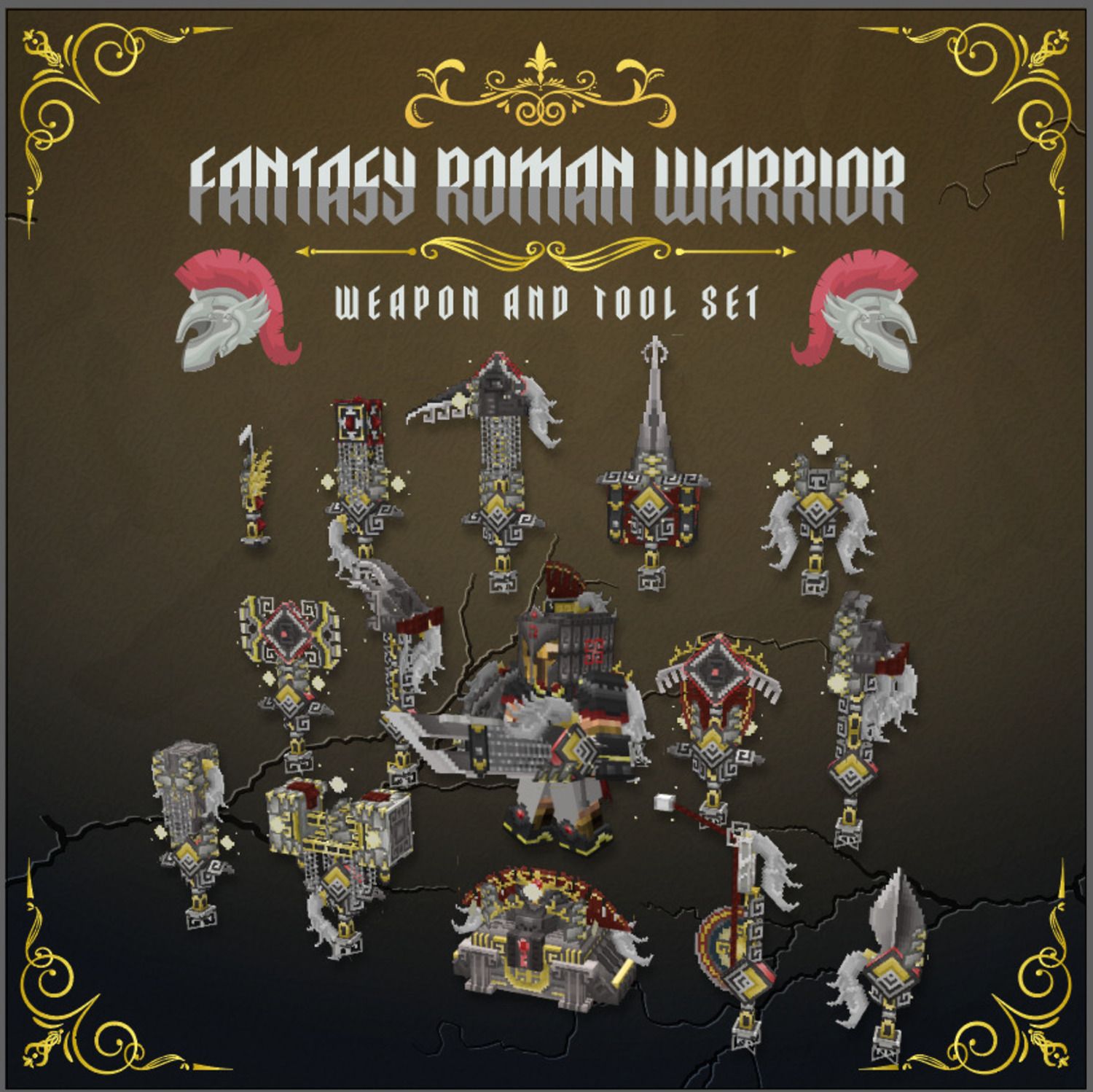 Fantasy Animated Roman Warrior Weapon Set preview image