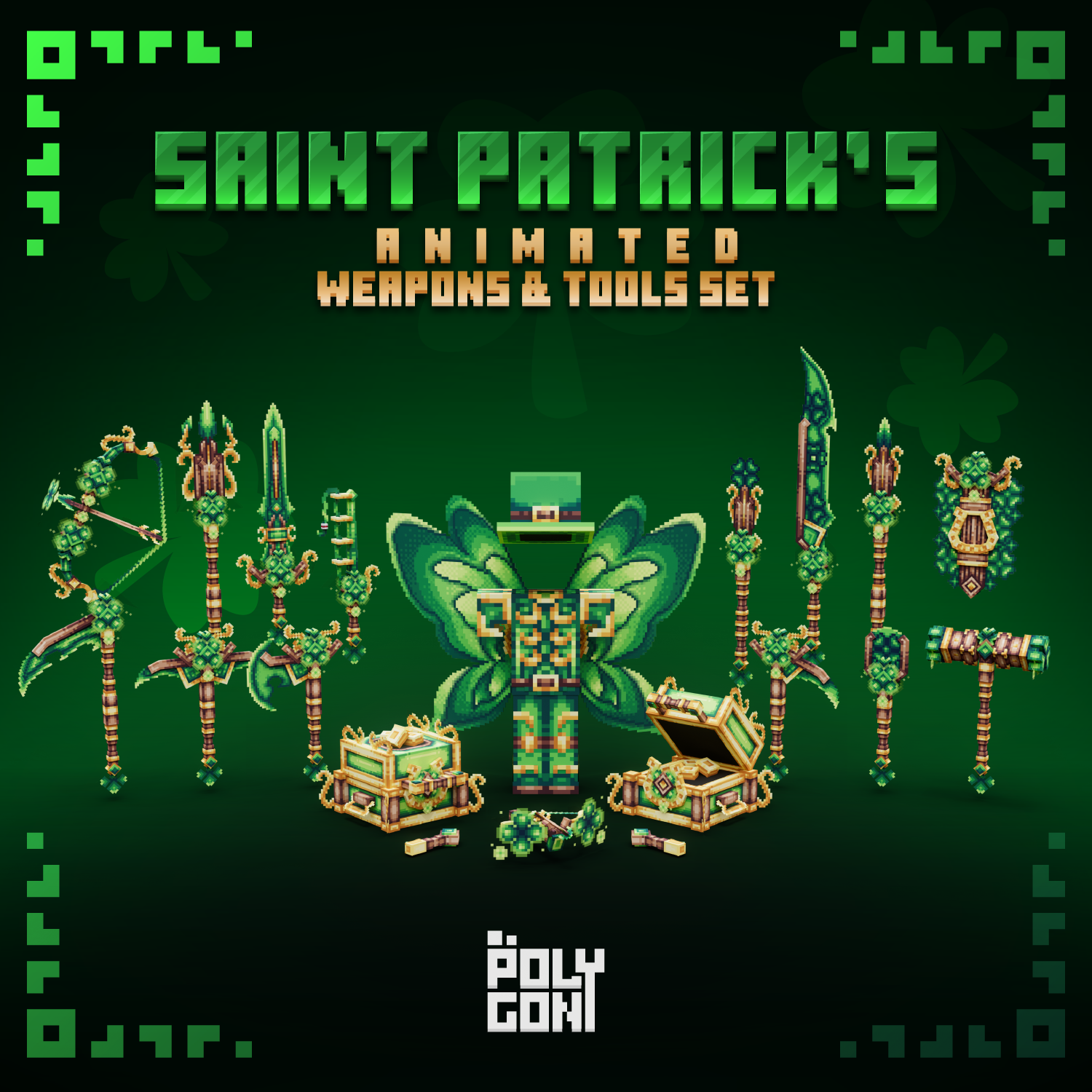 Saint Patrick's Animated Weapons & Tools Set preview image