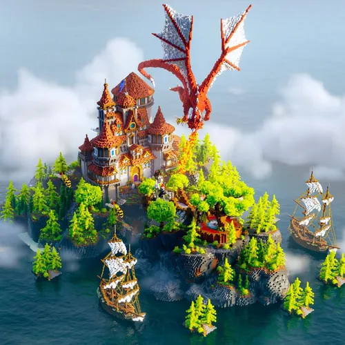 Minecraft Builds map castle hub