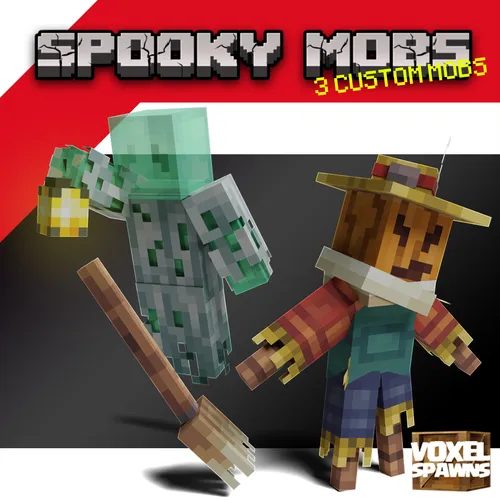 Voxelspawns Spooky Mobs Ghost, Broom, Scarecrow