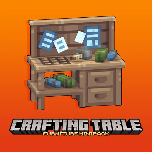 Crafting table furniture model for Minecraft: Java Edition.