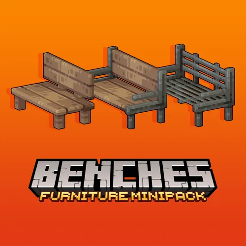 Wood, iron and ironwood bench models for Minecraft: Java Edition.