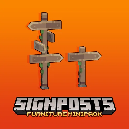 Wooden signpost furniture models for Minecraft: Java Edition.