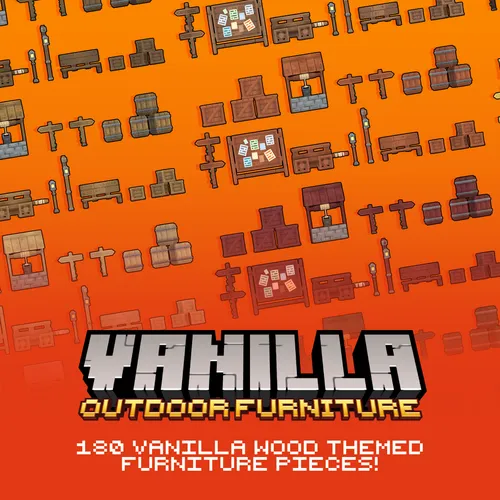 A huge pack of 180 vanilla wood furniture models for Minecraft: Java Edition.