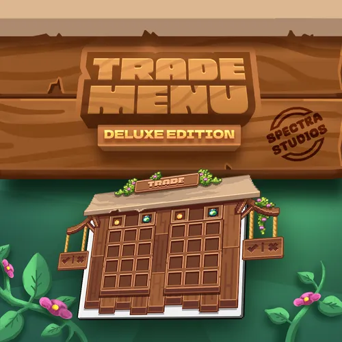 Trade Menu Deluxe Edition by Spectra Studios - Premium Minecraft trading interface with a beautifully crafted wooden design, floral accents, customizable UI, and seamless functionality. Perfect for enhancing server gameplay.