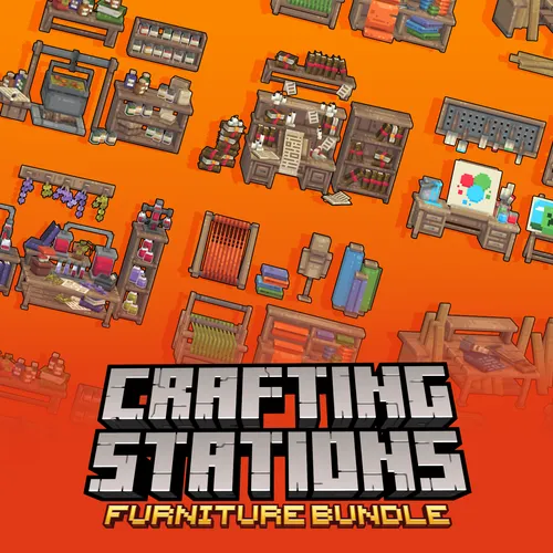A bundle of crafting station furniture models for Minecraft: Java Edition.
