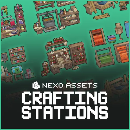 A bundle of crafting station furniture models for Minecraft: Java Edition.