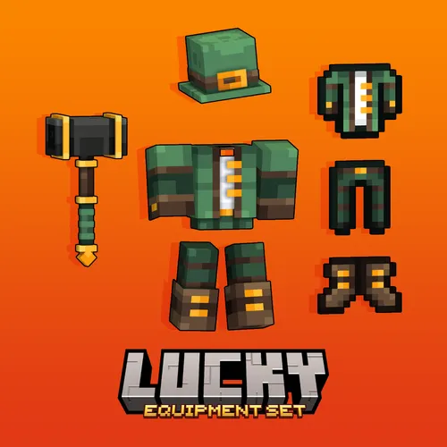 A set of lucky armor and weapons for Minecraft: Java Edition.