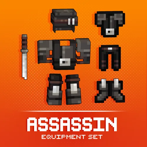 A set of assassin armor and a weapon for Minecraft: Java Edition.