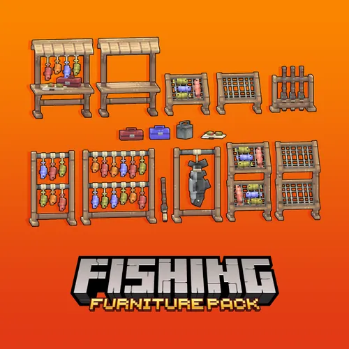 A pack of fishing themed furniture for Minecraft: Java Edition.