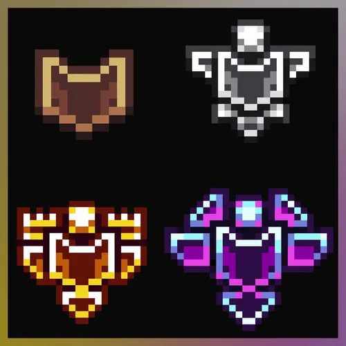 pixelart icons for ranks level systems batlle passes or medals