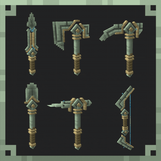 Animated Floating Metal Tools & Weapon Set - 16x preview image