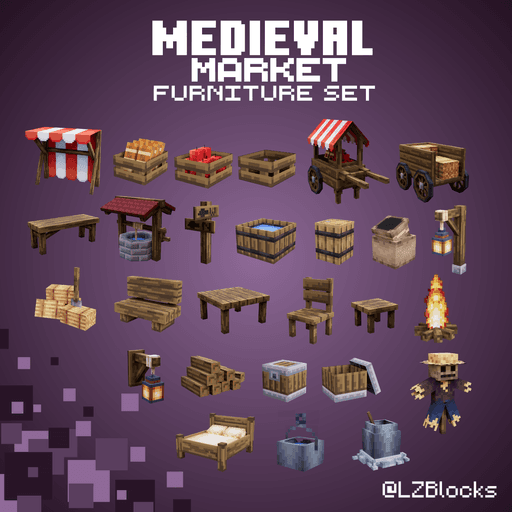 Medieval Market Furniture Set preview image