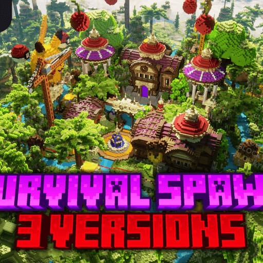 COLORFUL -  Survival spawn | 3 VERSIONS - island, blend, cube voorbeeldafbeelding
