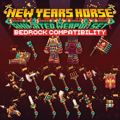 New Years Horse Animated Weapon Set [For GeyserMC] preview image